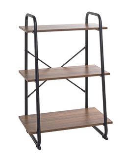 Etagère De Salle De Bain Coloris Noir-chêne - Longueur 60 X Profondeur 36 X Hauteur 93 Cm