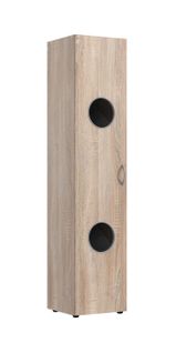 Armoire à Linge Avec 2 Tablettes Coloris Imitation Chêne -  L. 40 X H. 185 X P. 40 Cm