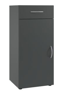 Meuble à Chaussures En Bois Mélamine Coloris Graphite  - L. 40 X H. 98 X P. 40 Cm