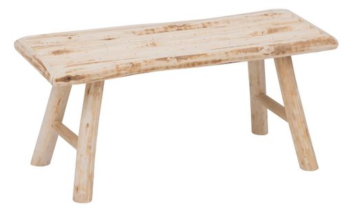 Banc D'assise En Bois Coloris Beige  - Longueur 70 X Profondeur 26 X Hauteur 31  Cm