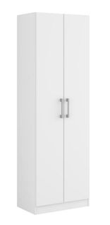 Armoire, Placard De Rangement Avec 2 Portes Coloris Blanc - L. 56 X P. 34 X Hauteur 169 Cm
