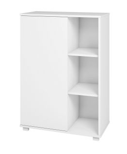Armoire à Chaussures, Meuble à Chaussures Avec 1 Porte Coloris Blanc - L. 68 X P. 36 X H. 97 Cm
