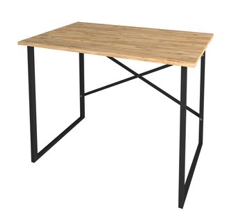 Table Du Bureau, Meuble Du Bureau Coloris Chêne Cambrian, Noir - L. 90 X P. 60 X H. 75 Cm