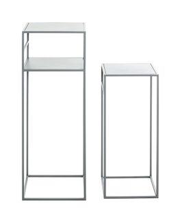 Lot De 2 Tables D'appoints En Métal Coloris Gris