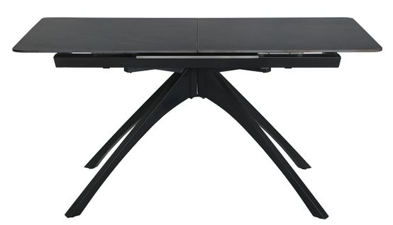 Table à Manger, Table De Repas Extensible Rectangulaire En Pierre Frittée Coloris Gris Foncé