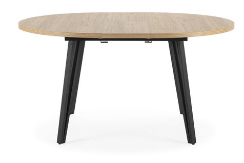 Table à Manger Table De Repas Extensible Ronde Aspect Bois Coloris Naturel Avec Pieds En Métal