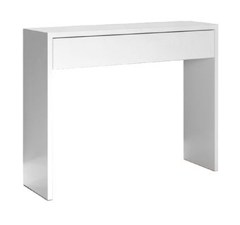 Table Console, Meuble Console Avec 1 Tiroir Coloris Blanc - L. 100 X P. 30 X H. 76 Cm