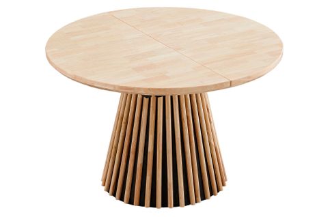 Table à Manger Ronde, Table De Repas Extensible Coloris Chêne Naturel