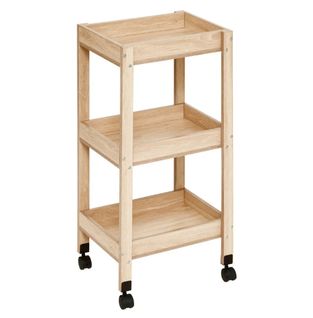 Desserte 3 Niveaux Coloris Effet Bois Clair - Longueur 40 X Profondeur 30 X Hauteur 80 Cm