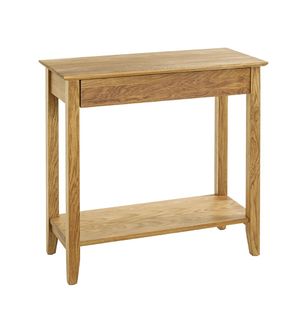 Console Table D'appoint 1 Tiroir En Bois Massif Huilé Coloris Chêne - L. 75 X H. 75 X P. 35 Cm
