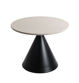 Table Ronde Moderne En Métal Avec Base Piédestal Coloris Gris/noir - Diamètre 60 X H. 47 Cm