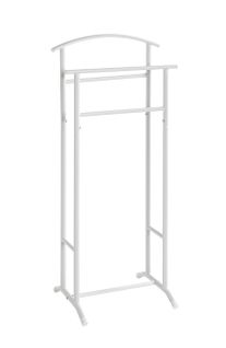 Valet De Nuit Double En Métal Blanc - Longueur 48 X Hauteur 107 X Profondeur 36 Cm