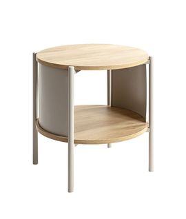 Table D'appoint Table Basse Coloris Chêne/gris - Diamètre 44 X Hauteur 44 Cm