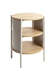 Table D'appoint Table Basse Coloris Chêne/gris - Diamètre 44 X Hauteur 60 Cm