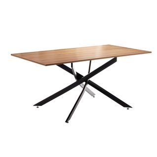 Table De Salle à Manger Avec Plateau Couleur Cambrian Et Pieds En Métal Noir Entrelacés