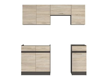 Cuisine Complète 180 Cm,ensemble De Meuble De Cuisine, Sans Plan De Travail