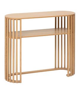 Table Console Décorative à Lignes Arrondies, Coloris Beige - L. 100 X P. 35 X H. 85 Cm