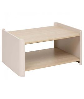 Table Basse Rectangulaire Avec Étagère Inférieure, Coloris Chêne/ivoire - L. 80 X P. 60 X H. 40 Cm