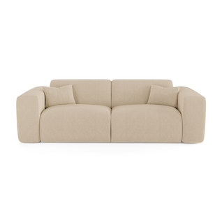Canapé Convertible Express Dunlopillo 160cm Velours Côtelé Beige
