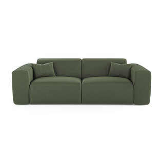 Canapé Convertible Express Dunlopillo 140cm Tissu Tramé Vert Olive
