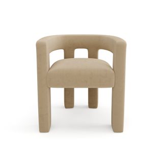 Fauteuil De Salle à Manger Velours Lisse Beige