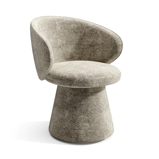 Fauteuil De Salon Rotatif 180° Velours Texturé Taupe