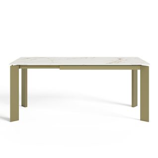 Table Extensible 6-8 Personnes Céramique Effet Marbre Blanc 140cm