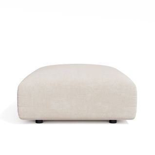 Module Pouf Nooma Velours Chenillé Crème
