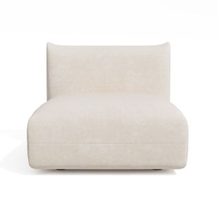 Module Fauteuil Nooma Velours Chenillé Crème
