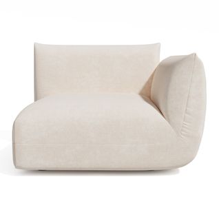 Module D'angle Droit Nooma Velours Chenillé Crème