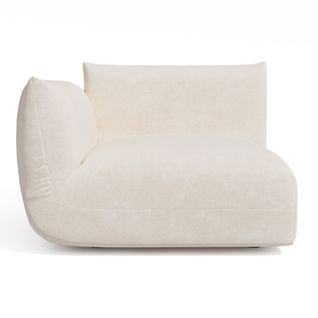 Module D'angle Gauche Nooma Velours Chenillé Crème