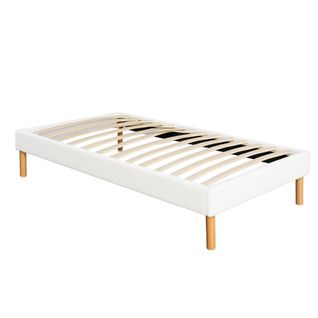 Sommier Tapissier 80x190 Solide Et Confortable Avec Pieds 18 Cm - 13 Lattes - Montage Rapide
