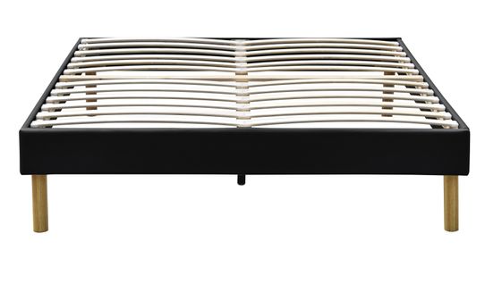 Sommier Tapissier Noir + Pieds En 20 Cm Pour Matelas En 140x190 - Gregory