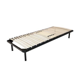 Sommier Noir Cadre à Lattes Renforcé Réglable 80x200 Cm Avec 4 Pieds Montage Rapide Metal 1,4 Mm