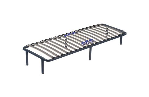 Sommier Noir Cadre Metal à Lattes Renforcé 90x190 Cm Avec Soutien Réglable Montaje Rapide