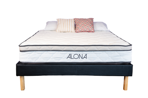 Matelas Et Sommier Noir Alona 140x200 Cm 25,5 Cm 80 Kg/m3 5 Zones De Confort Accueil Moelleux