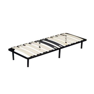 Sommier 80x200 Noir Cadre à Lattes Renforcé Avec 6 Pieds Métal Hauteur 29 Cm Montage Rapide