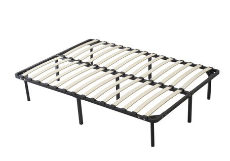 Sommier 200x200 Cm Solide Et Confortable Avec Cadre à Lattes Et 12 Pieds En Métal