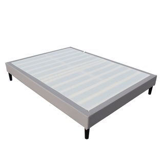 Sommier 140x200 Cm Tapissier Déhoussable Gris Avec Pieds 20 Cm Et 2 X 13 Lattes Opale