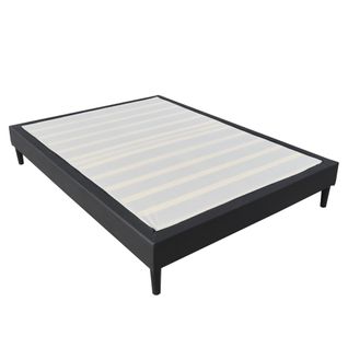 Sommier 160x200 Cm Tapissier Déhoussable Noir Avec Pieds 20 Cm Et 2x13 Lattes Opale