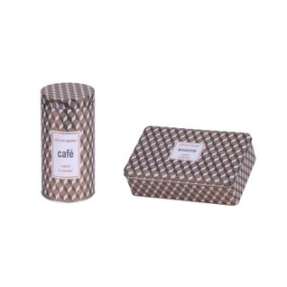 2 Boîtes à Café Et à Sucre Organique - Gris