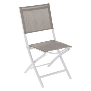 Chaise De Jardin Pliante Essentia  - Blanc Et Marron Noisette