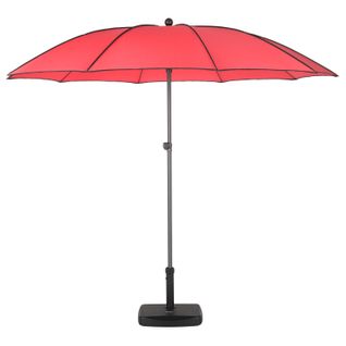 Parasol Droit Rond Bogota - Inclinable - Diam. 250 Cm - Rouge Coquelicot