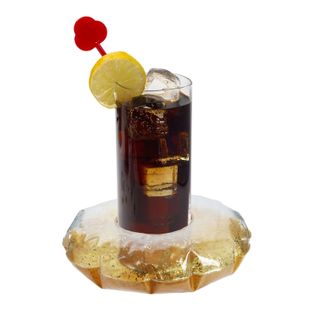 Porte Gobelet Gonflable Paillettes - Diam. 18 Cm - Doré