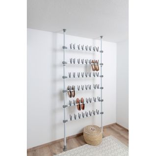 Rangement à Chaussures Extensible Herkules - L. 94 X H. 165/300 Cm - Blanc