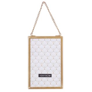 Lot 2x Cadre Photo à Suspendre Design Gold Home Pm - Doré