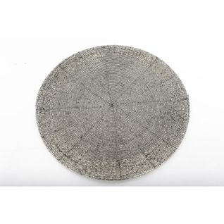 Lot 6x Set De Table Design Perles Alix - Diam. 30 Cm - Argent