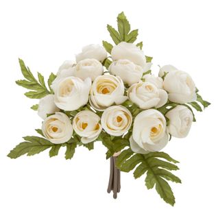 Lot 2x Bouquet Artificiel De 18 Camélia - H. 30 Cm - Blanc