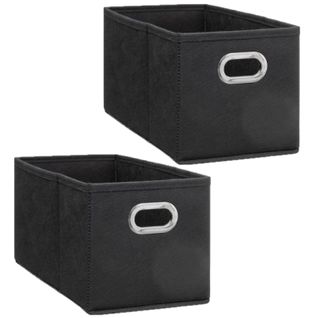 Lot De 2 Boites De Rangement Largeur 31 X Hauteur 15 Cm - Gris Anthracite