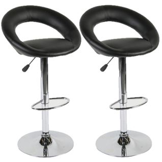 Lot De 2 Tabourets De Bar Sasha Simili - Noir